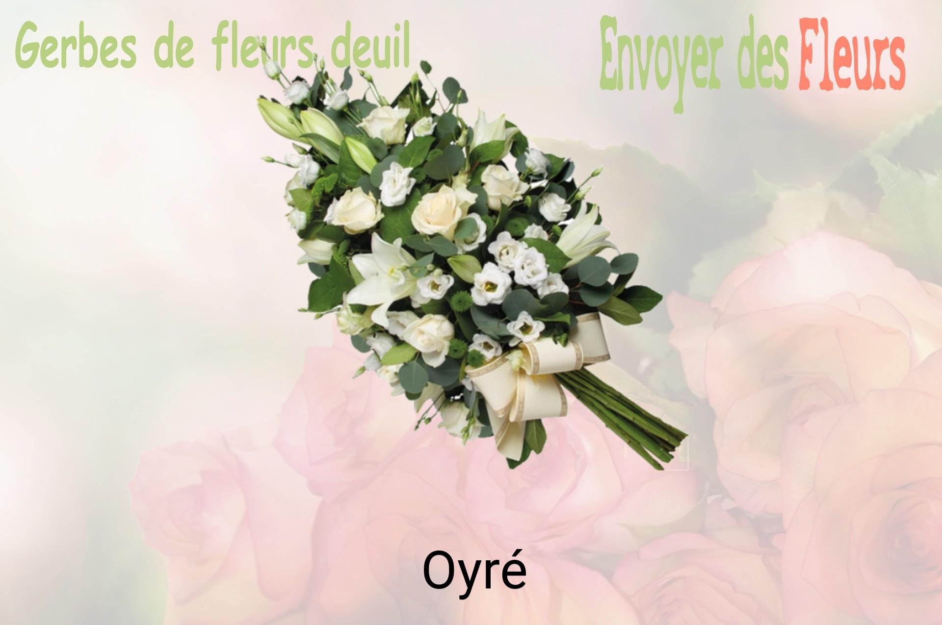 Gerbe de fleurs de deuil livrée à Oyré